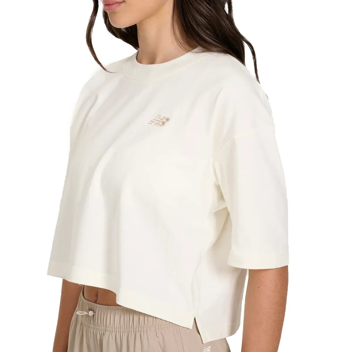 New Balance Cropped WT43536B-SST F CROPPED SMALL L Off White Algodao -2-